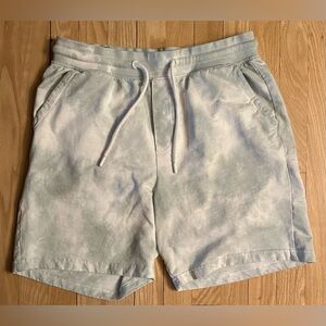 Men's Free Planet Light Blue Tie Dye Knit Casual Shorts, Size L